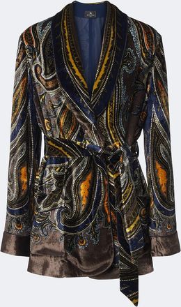 Etro Paisley velvet wrap blazer