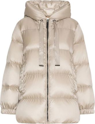 Max Mara Seia Down Jacket - Dames - Winterjassen - Beige - L - Leer - Jassen