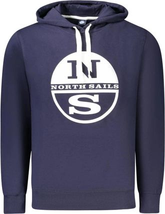 North Sails Blauwe Katoenen Crewneck Sweater voor Mannen - Heren - Hoodies - Blauw - 2XL - Katoen - Hoodies & sweatvesten