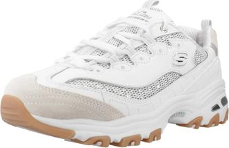 Skechers D Lites Stellar Shimmer - Dames - Sneakers - Wit - 39 EU - Leer - Schoenen