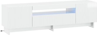 vidaXL Mueble De Tv Led Blanco Brillante Madera De Ingenier&iacute;a Vidaxl