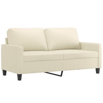 vidaXL Sof&aacute; De 2 Plazas De Cuero Sint&eacute;tico Color Crema 140 Cm Vidaxl