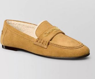 Dior round toe leather loafer flat shoe