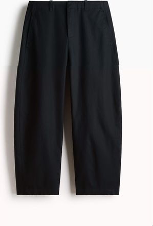 H&M Loose-fit Barrel-leg Chinos in Black at Nordstrom, Size 36