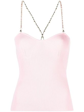Blugirl crystal-embellished strap knit top - Pink