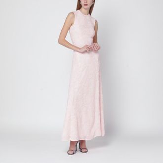 Rotate Long pink mesh dress