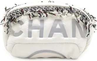 Chanel Gray White Yellow Nylon Pouch Sling Bag (Pre-Owned)