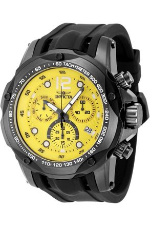 Invicta Speedway 48908 Heren Horloge - Quartz Uurwerk - Roestvrij Staal met Gele Wijzerplaat - 51mm