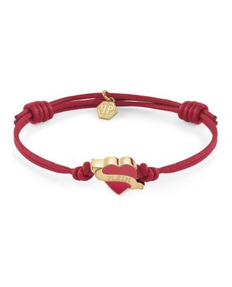 Philipp Plein Womens Valentine Cotton Cord Bracelet In Gold