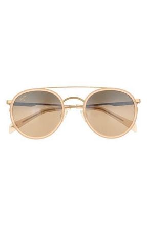 Maui Jim 51mm Aviator Sunglasses in Gold Gold Bronze at Nordstrom Rack