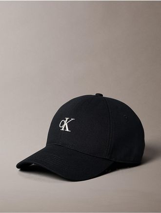 Calvin Klein Mens Compact Monogram Baseball Cap - Black