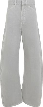 Christophe Lemaire Wide Jeans, female, Gray, Size: S High-waisted Curved Pants