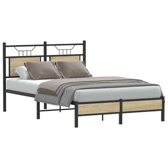 Berkfield Home Decorative Bed Frame Frame Sonoma Oak 120x190 cm Small Double Wood in Brown