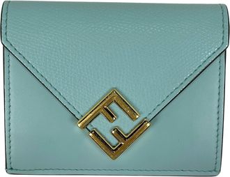 Fendi Light Blue Leather Wallet (Tri-Fold) (Pre-Owned)