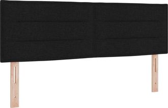 vidaXL Cabecero Led Con Luces De Tiras Led Manual Negro 160 Cm Tela Vidaxl