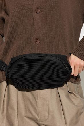 Pleats Please Issey Miyake Pleated Waist Bag, Womens, Black