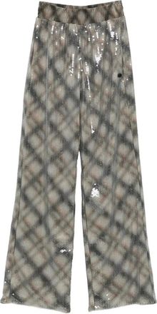 Diesel p-erqueen - Dames - Wijde Broeken - Beige - S - Nylon - Broeken