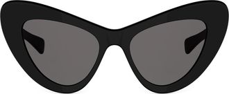 Celine Triomphe 55mm Cat-Eye Sunglasses in Shiny Black /Smoke at Nordstrom