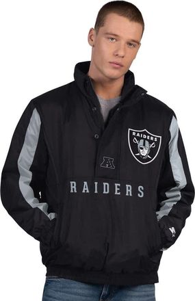 Starter Mens Starter Black Las Vegas Raiders Thursday Night Gridiron Half-Zip Jacket at Nordstrom, Size Medium