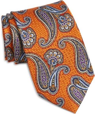 Nordstrom Paisley Silk Tie in Orange at Nordstrom
