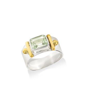 Tiramisu Silver 2.40 Ct. Tw. Green Amethyst Solitaire Ring