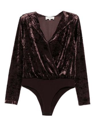 BA&SH V-neck bodysuit - women - Polyester/Spandex/Elastane - 0 - Brown