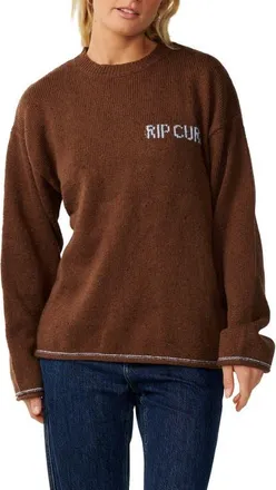 Rip Curl Sparrow Crewneck Sweater in Chocolate at Nordstrom, Size Xx-Small
