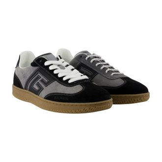 Balmain Mens Swan Sneaker Gray Calfskin