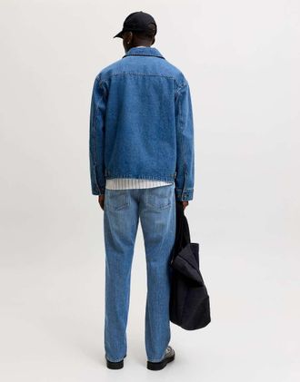 Jack & Jones Chris jeans relaxed fit a vita alta in denim blu