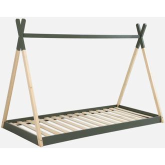Sweeek Sweeek - Letto tenda per bambini 190cm pino naturale, base inclusa