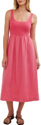 Bella Dahl Mixed Media Midi Dress in Spiced Hibiscus at Nordstrom, Size X-Small