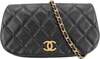 Chanel Pre-owned Matelasse Pochette Shoulder Bag - Dames - Vintage Schoudertas - Zwart - ONE Size - Leer - Vintage