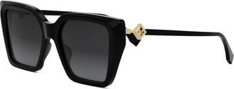 Fendi FF Diamant Zonnebril - Dames - Zonnebrillen - Zwart - ONE Size - Accessoires