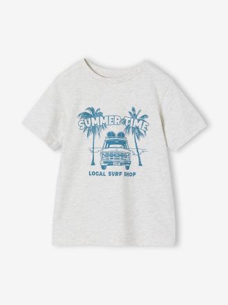 Vertbaudet T-shirt gar&ccedil;on imprim&eacute; blanc chin&eacute;