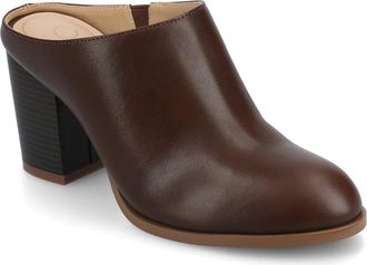 Journee Collection Kendra Block Heel Mule in Chocolate at Nordstrom Rack, Size 6.5