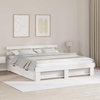 vidaXL Estructura De Cama Blanco 180 X 200 Cm Madera Maciza De Pino Vidaxl