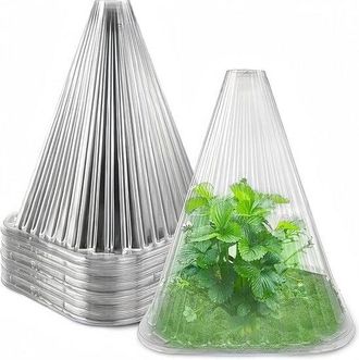 No Brand 20 Campanas Protectoras De Pl&aacute;stico Para Plantas (19x19x18cm) - C&uacute;pula Protectora Resistente A Los Rayos Uv Y A Las Heladas Con Repelente De Babosas P