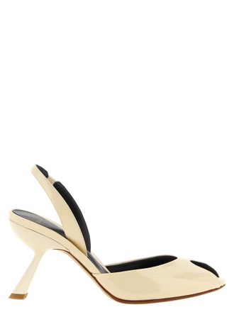 Alexandre Birman White Calfskin Mid Heel Womens Pumps