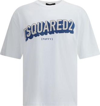 Dsquared2 Mens Puffy Graphic Tee - White Cotton - Size X-Large