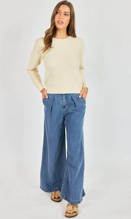 Sadie & Sage Its Pouring Pants In Dark Chambray
