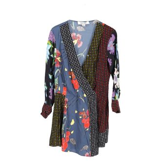 Diane Von F&uuml;rstenberg Patchwork Mini Dress in Multicolor Silk