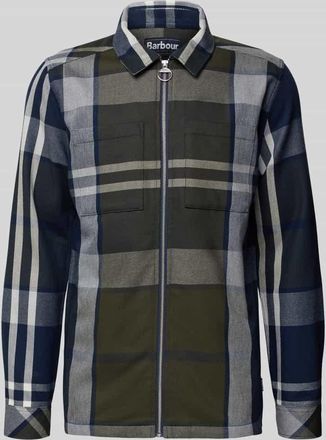 Barbour Oversized Hemdjacke aus reiner Baumwolle in Marine, Größe XXL
