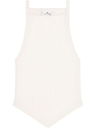 Courr&egrave;ges Square Neck Sleeveless Knit Top