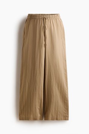 H&M MAMA Before & After Hose aus Leinenmix - Beige/Gestreift