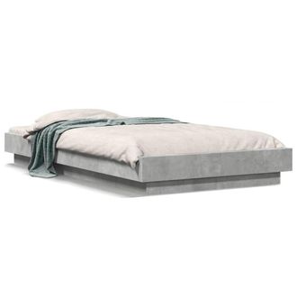 Berkfield Home Bed Frame with LED Lights without Mattress Concrete Grey 90x200cm | Size: 90x200 cm