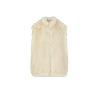 Liu Jo Mouwloos vest van imitatiebont - Dames - Jassen - Beige - Maat: L Leer
