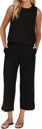 Dylan Coast Wide Leg Pants In Washed Black