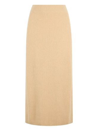 Malo ribbed maxi skirt - Beige