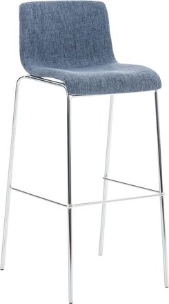 Clp Clp - Taburete Hover En Tela & Base De 4 Patas Azul Cromado