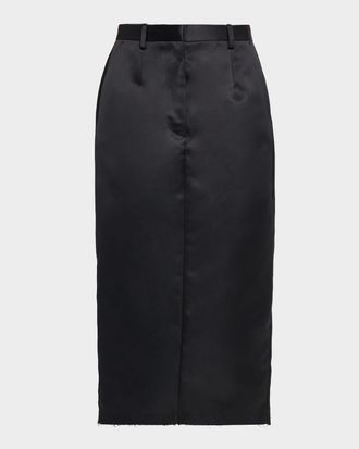 Co Tailored Duchess Satin Midi Pencil Skirt
